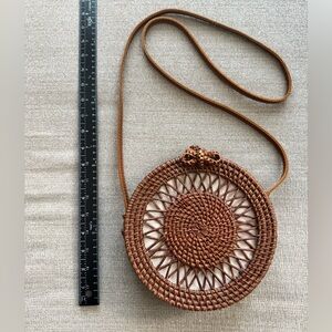 Brown Woven Bohemian Crossbody Bag